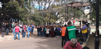 Gran afluencia en macrosimulacro 2020 en Oaxaca