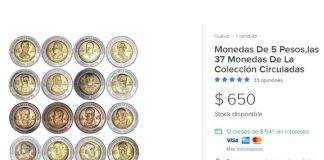 Monedas conmemorativas de 5 pesos ahora valen miles