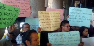 Protestan ambientalistas para exigir campamento de la Guardia Nacional