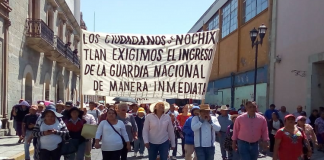 Marchan pobladores para pedir presencia de la Guardia Nacional en Nochixtlán