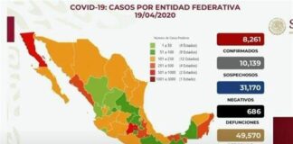 Suman 686 muertos por Covid-19 y 8,261 contagiados