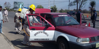 Continúan desinfectando transporte público en Oaxaca