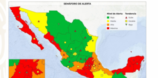 Este es el mapa del semáforo para la reapertura económica por entidad