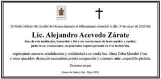 Fallece juez de Oaxaca por coronavirus