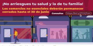 Exhorta Ayuntamiento a evitar comercios no esenciales para contener el COVID-19