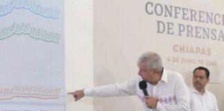 Presenta AMLO gráfica “aplanada” de contagios; “esto no es Nueva York”