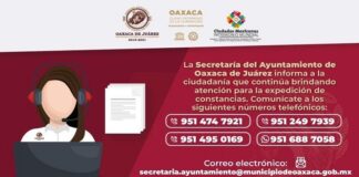Ofrece Ayuntamiento de Oaxaca de Juárez atención telefónica para trámites de constancias