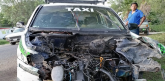 Fuerte carambola en Matías Romero deja cuantiosos daños