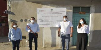 Entrega Oswaldo García rehabilitación de drenaje sanitario Candiani