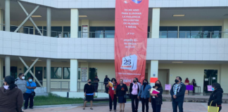 Burócratas protestan en Ciudad Judicial; piden trato igualitario e incremento de salario