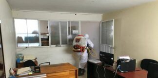 Desinfectan oficinas del Palacio Municipal de Oaxaca de Juárez