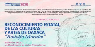 Presenta Seculta Convocatoria del Reconocimiento Estatal de las Culturas y Artes de Oaxaca “Rodolfo Morales”