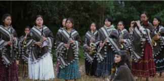 Mujeres de Viento Florido colaboran en una grabación con Mon Laferte en Tlahuitoltepec