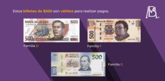 Tres billetes de 500 pesos con los que aún puedes pagar y NO te los pueden negar