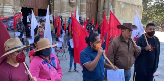 Sin sana distancia, organizaciones protestan en la Alameda de León