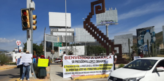Pobladores de Mixistlán protestan ante la llega de AMLO a Oaxaca