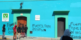 Militantes del PVEM truenan vs Pepe Estefan y vandalizan oficinas