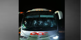 Sujetos atacan autobús de ADO en el Istmo