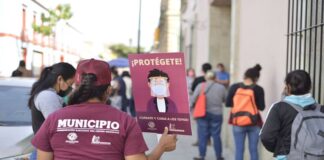 Exhorta a tomar medidas sanitarias a usuarios de bancos