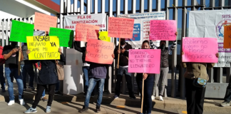 Protestan sindicalizados de salud en Congreso, exigen recontratación