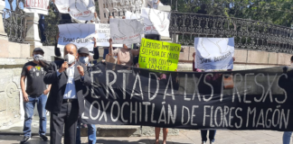 Piden liberación de presos políticos de Eloxochitlán