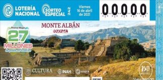 Develan billete de la Lotería Nacional alusivo a Monte Albán