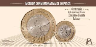 Banxico lanza moneda de 20 pesos conmemorativa al centenario de Emiliano Zapata
