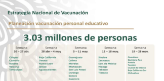 Del 28 de abril al 4 de abril arranca vacunación para maestros de Oaxaca