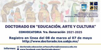 El ICE UABJO convoca al Doctorado en Educación, Arte y Cultura