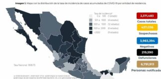 Suman 219 mil 590 muertes por Covid-19 en México