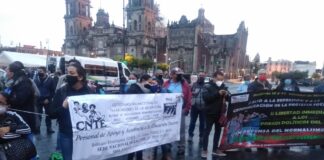 Sección 22 instala plantón en CDMX