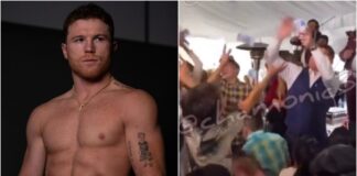 A lo Mayweather, “Canelo” lanza billetes de 500 pesos en bautizo