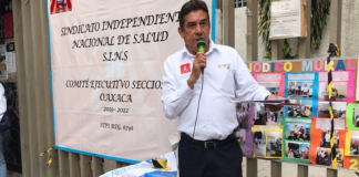 Protestan sindicalizados del SINS por mejoras laborales