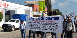 Protestan comuneros de Quiatoni protestan contra proyectos mineros