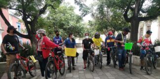 Con rodada ciclista, rechazan tala de árboles en Oaxaca
