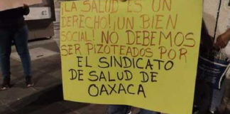 Habitantes de Concepción Las Mesas, Oaxaca, protestan en CdMx