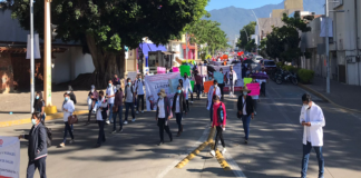 Marcha personal de salud en Oaxaca
