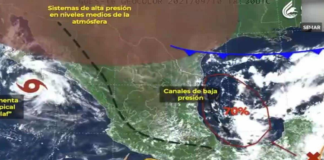Vigila CEPCO desplazamiento de zona de baja presión y Onda Tropical número 29