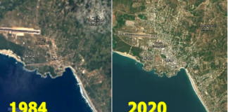 Google muestra crecimiento urbano de Puerto Escondido en 36 años