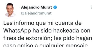 Hackean cuenta de Murat