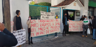 Marchan ex trabajadores del MACO; exigen pago de adeudos