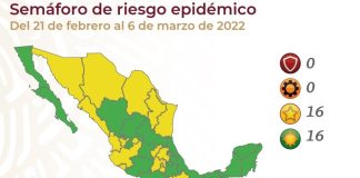 Semáforo Epidemiológico ubica 16 entidades en amarillo, entre ellas Oaxaca