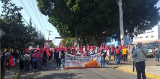 Marcha “Sol Rojo” para exigir justicia por asesinato de agremiados
