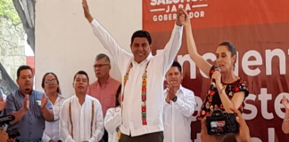 Durante visita de Sheinbaum a Oaxaca, magisterio reitera su apoyo a Salomón Jara
