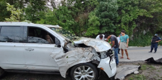 Se accidenta titular de la SSP en la Costa, solo daños materiales