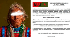 Asesinan a activista del MULT en Putla, exigen justicia
