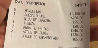 Se hace viral queja de comensal en Oaxaca, pago mil 500 por memelitas