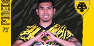 Orbelín Pineda anota golazo en su debut en la liga de Grecia