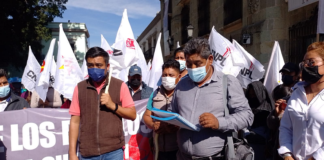 Alianza de Organizaciones bloquea calles del centro histórico