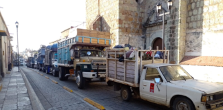 Recolectores de basura particulares sitian calles del centro histórico